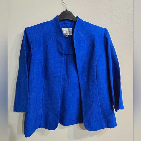 karin stevens Jackets & Blazers - Karin Stevens Vibrant Blue Blazer Sz 8P 100% Polyester